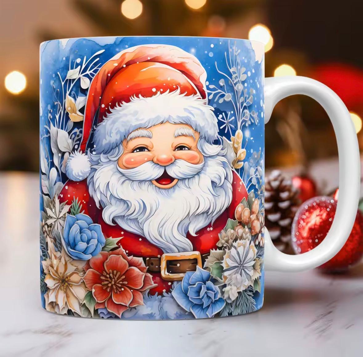 Weihnachtsmann Keramik-Tasse (3D)