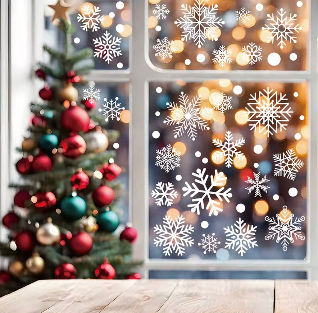 Schneeflocken Fenstersticker ❄️ – 30s Winter-Vibe, rückstandsfrei