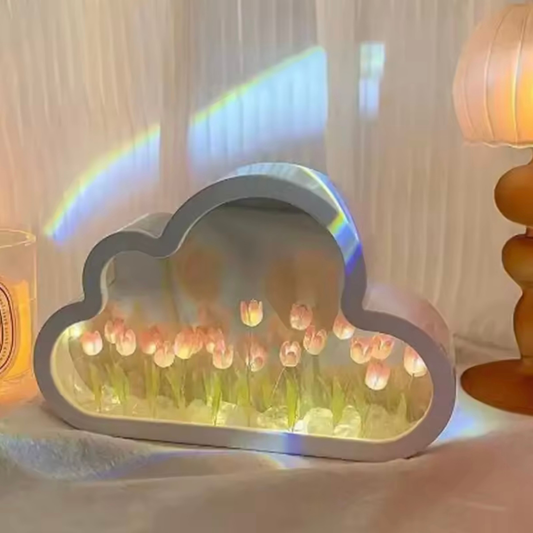 DIY Wolken-Nachtlicht ;Spiegel & Lampe