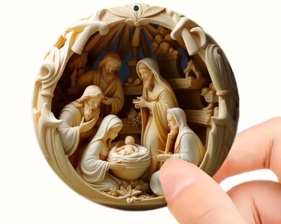 Weihnachts-Krippe aus Holz 🎄– 12er-Set