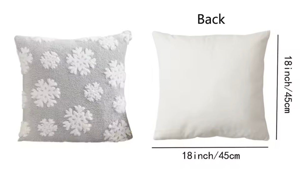 3D Plüsch-Schneeflocken Kissenbezug ❄️🛋️