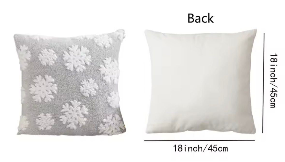 3D Plüsch-Schneeflocken Kissenbezug ❄️🛋️