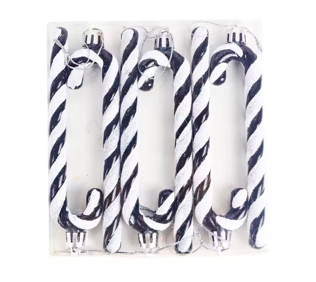 Zuckerstangen Anhänger 🍭🎄 – 6er-Set, bruchsicher