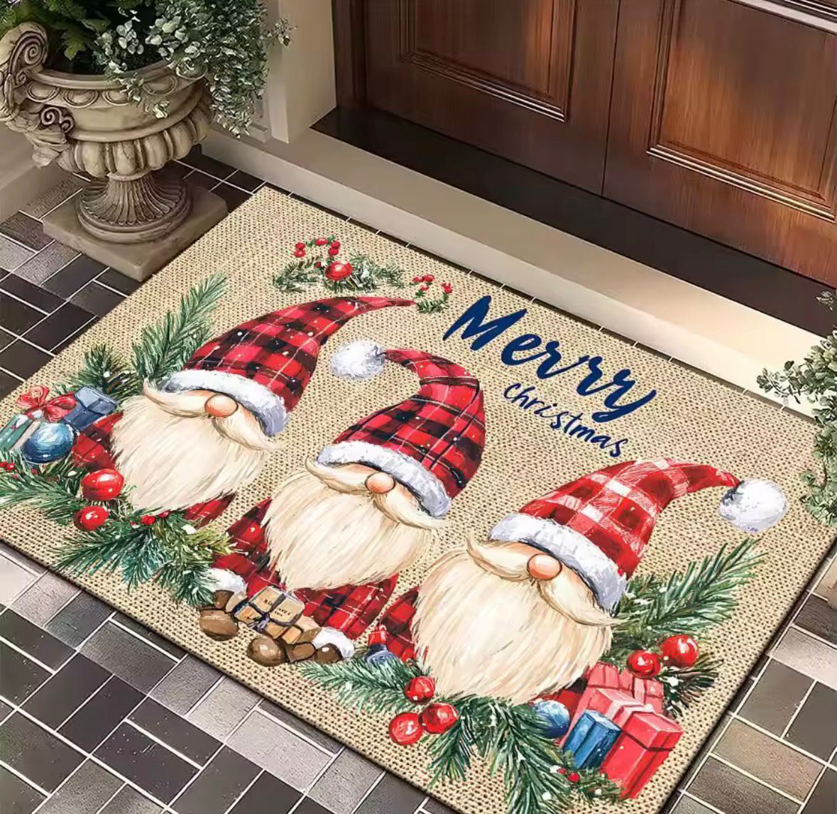 Weihnachts-Türmatte – rutschfest & abwischba