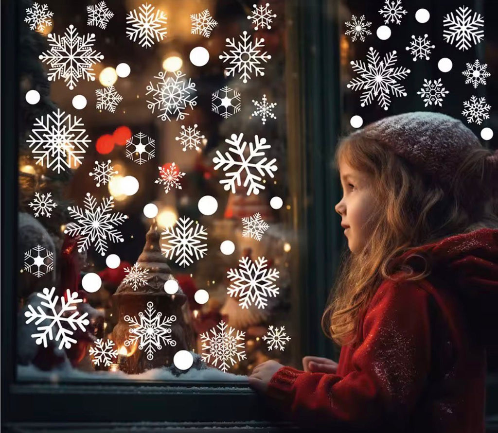 Schneeflocken Fenstersticker ❄️ – 30s Winter-Vibe, rückstandsfrei