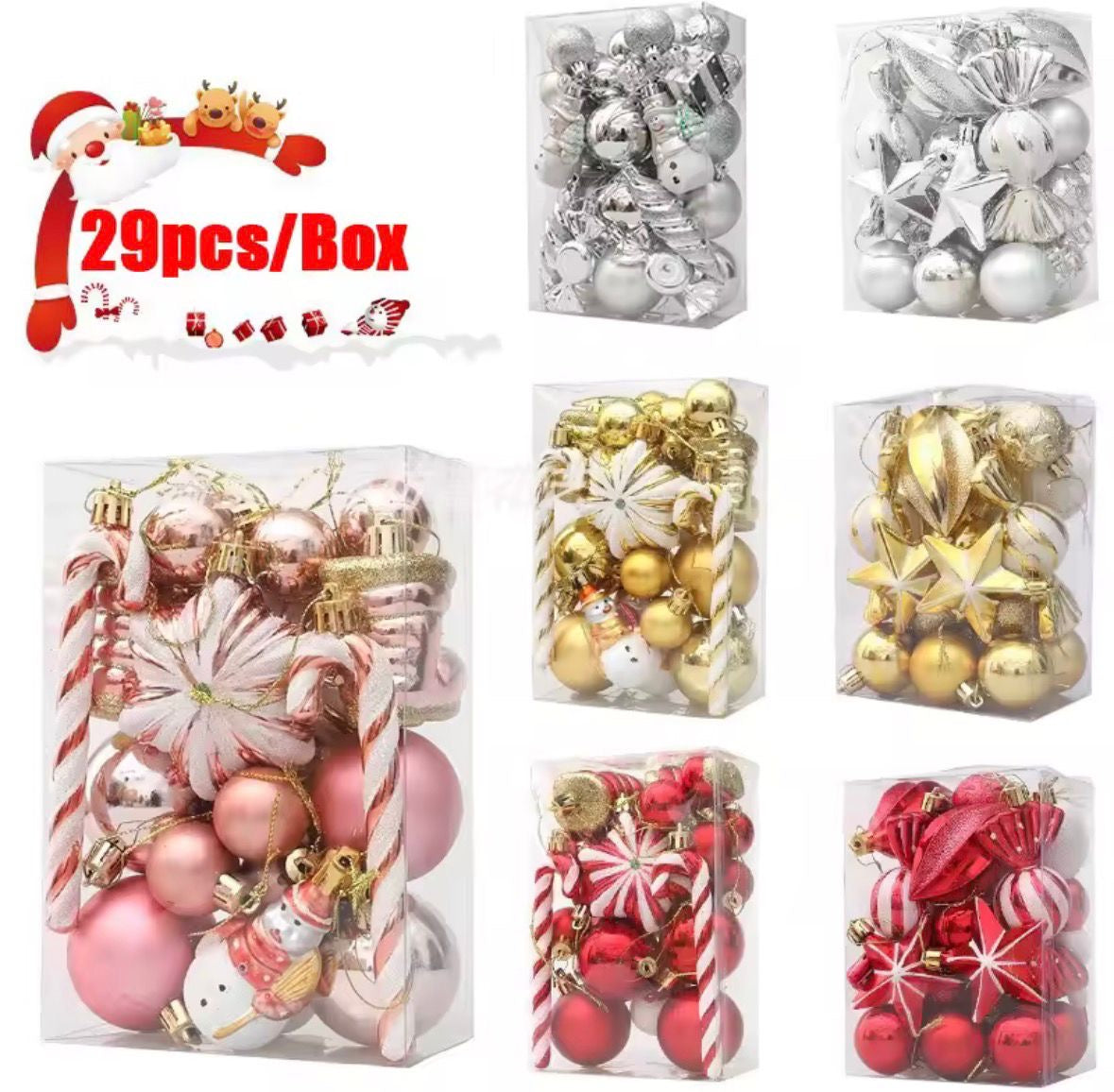 Weihnachtskugel-Set 🎄✨ – 20/29 Stk., bruchsicher & leicht