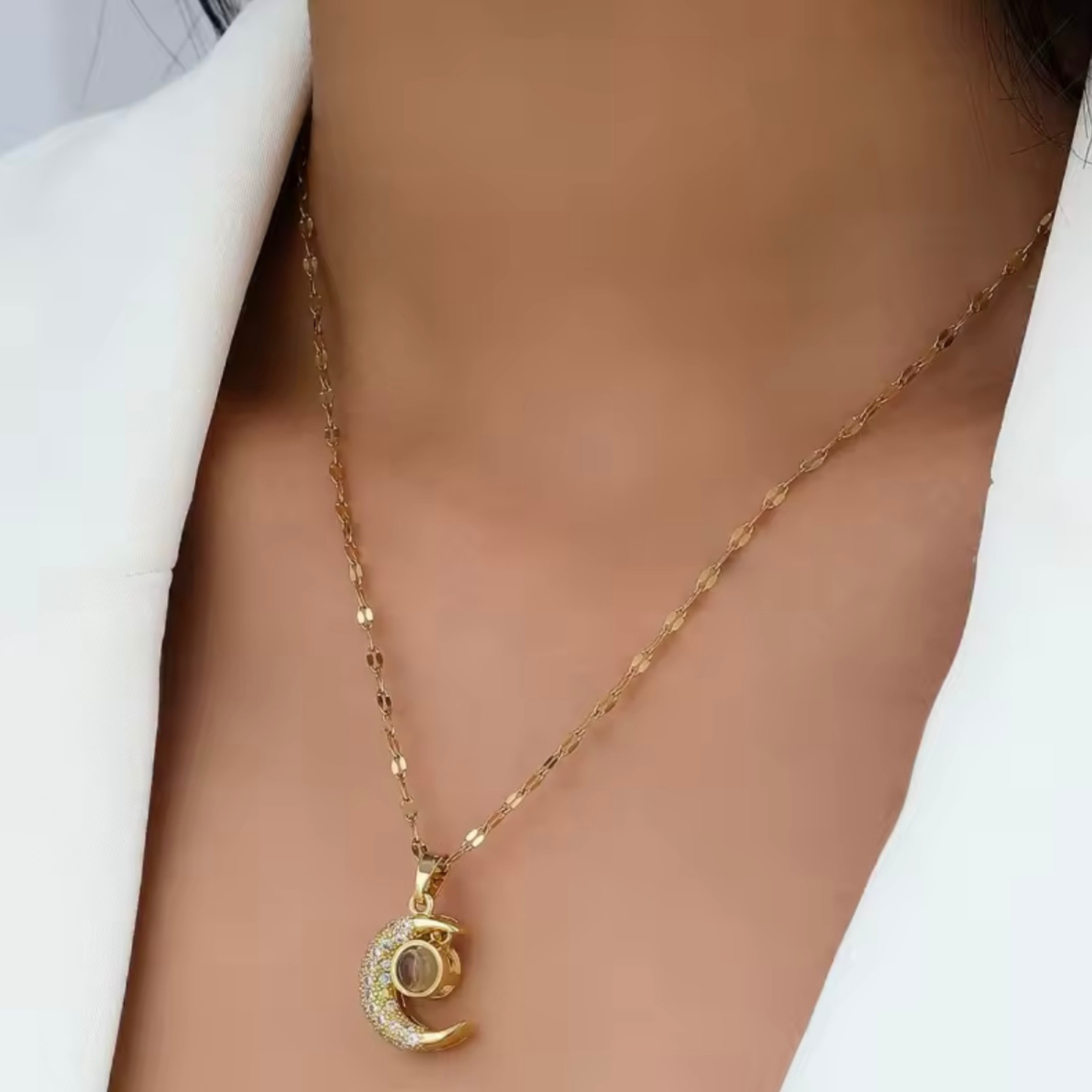 Mond-Halskette „Love Memory“ – Projektion (100 Sprachen)