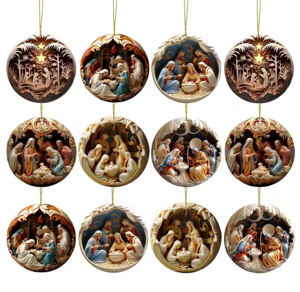 Weihnachts-Krippe aus Holz 🎄– 12er-Set