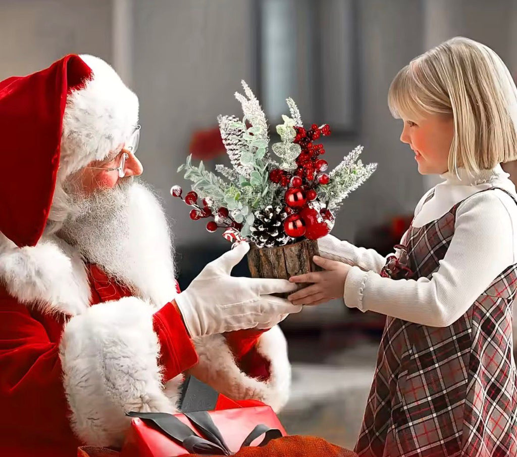 Sofort festliche Tischdeko 🎄 – Mini-Weihnachtsbaum mit Beeren & Zapfen