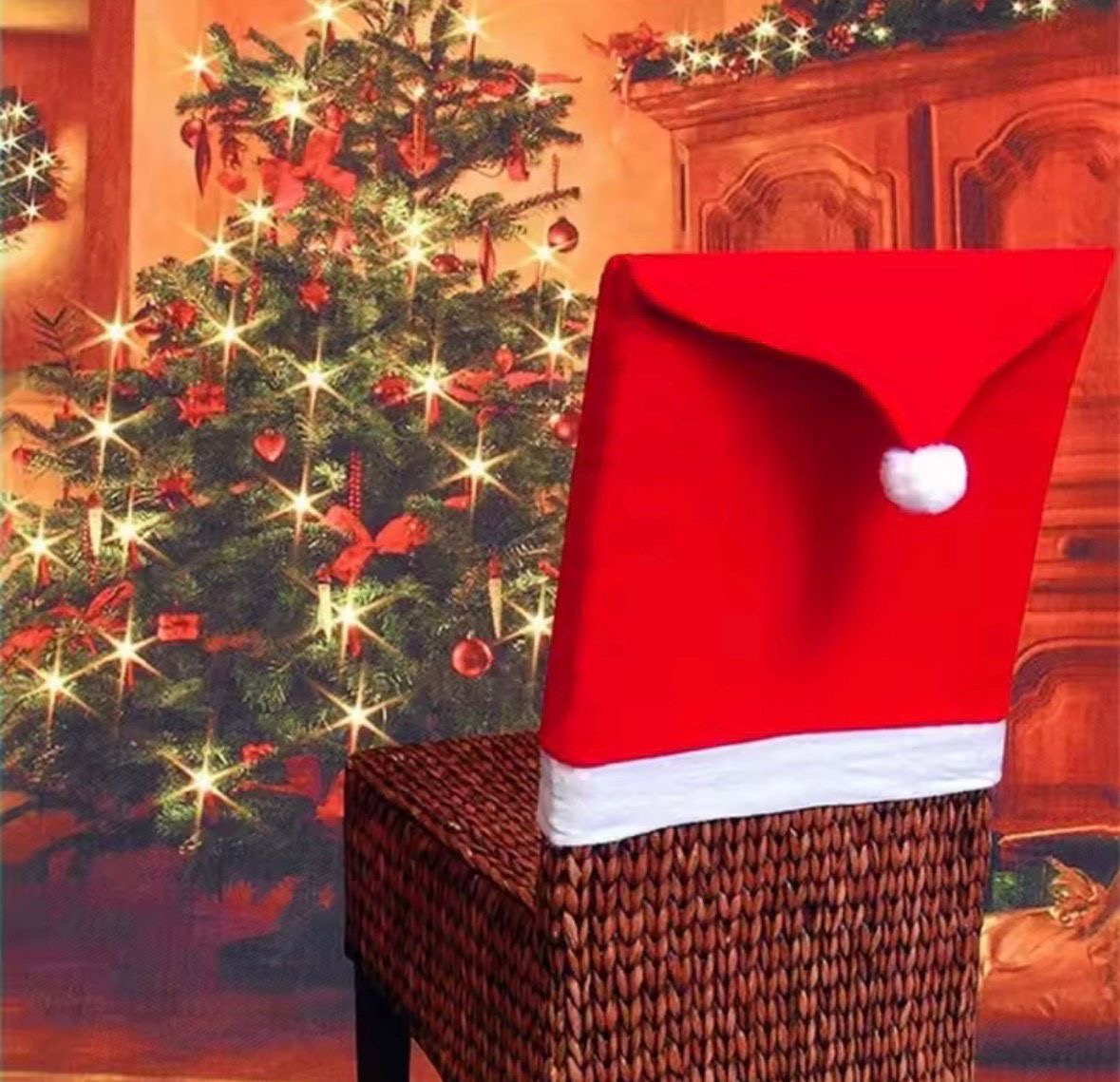 Weihnachts Stuhl-Deko 🎄🪑 – 4er-Set, überziehen & fertig