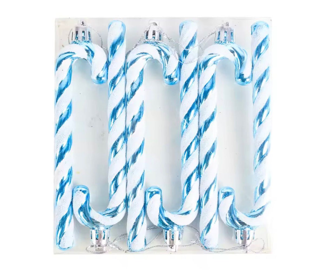 Zuckerstangen Anhänger 🍭🎄 – 6er-Set, bruchsicher