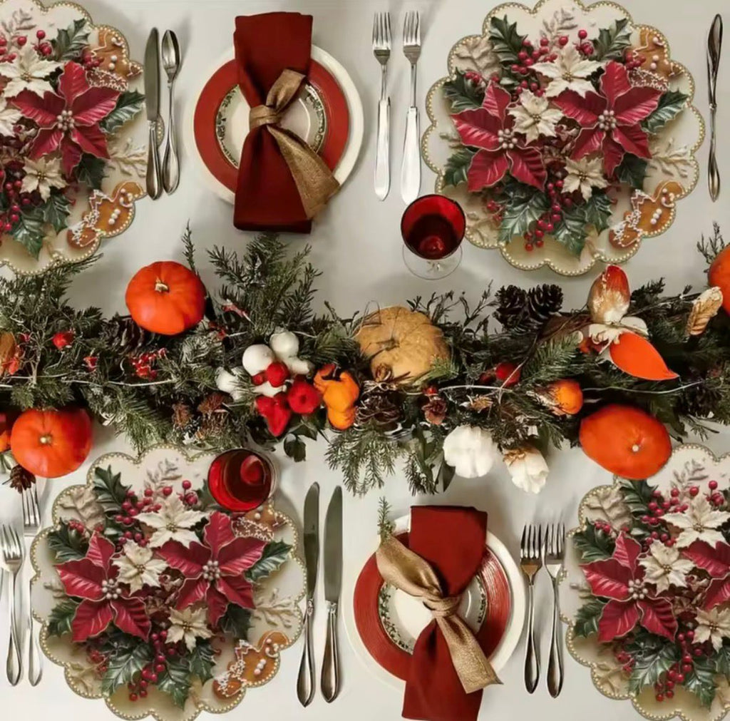 🎄 Weihnachts-Tischsets (4er-Set) – rutschfest & hitzebeständig