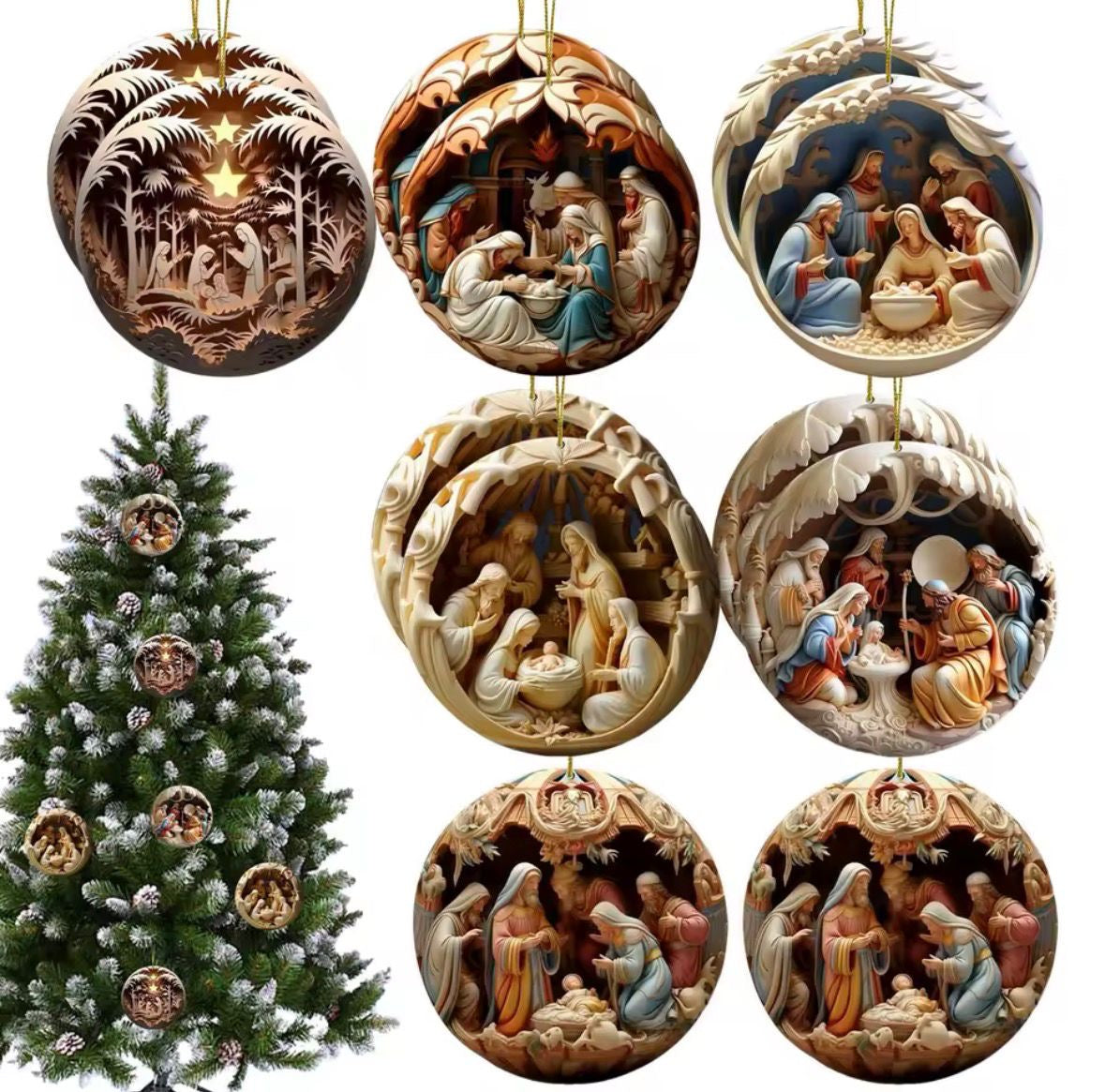 Weihnachts-Krippe aus Holz 🎄– 12er-Set
