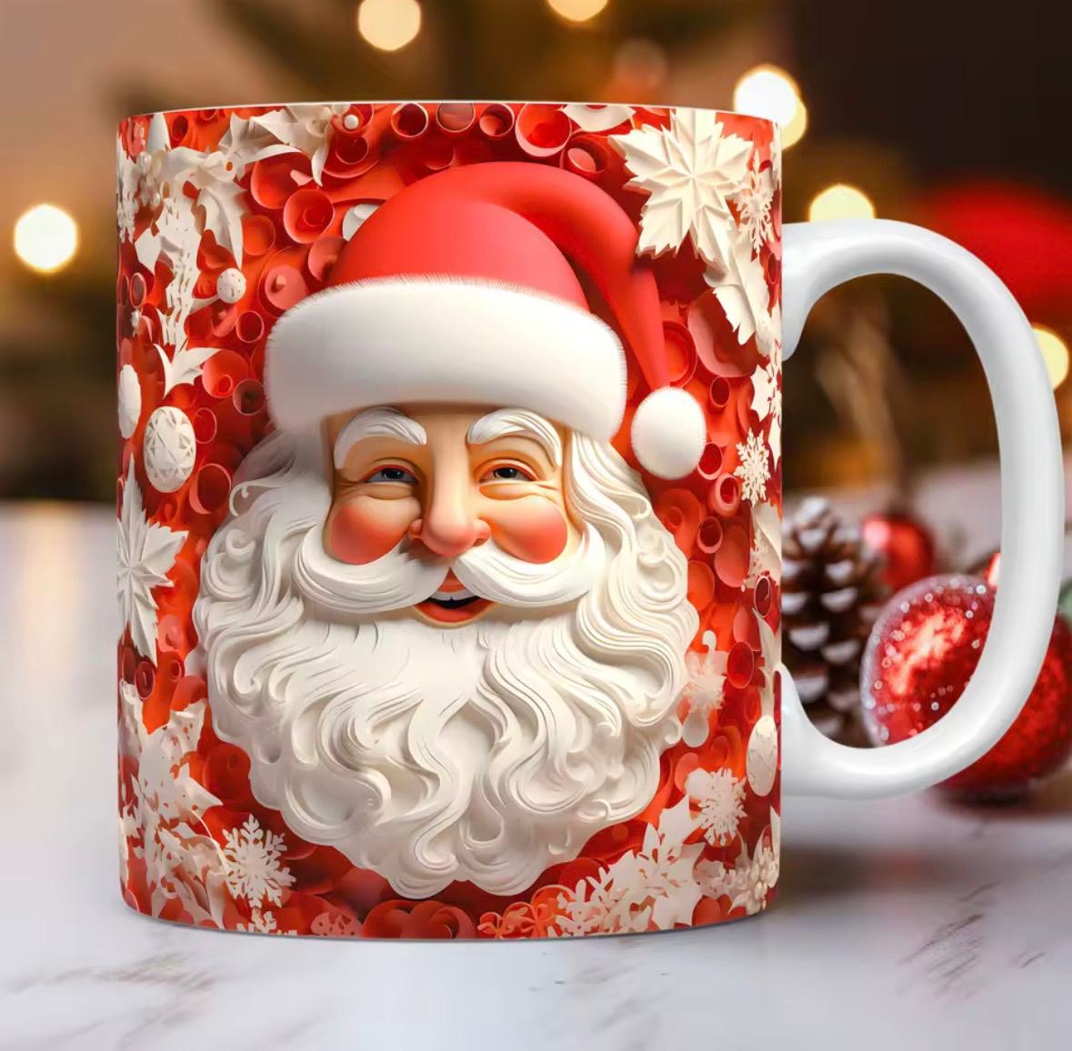 Weihnachtsmann Keramik-Tasse (3D)