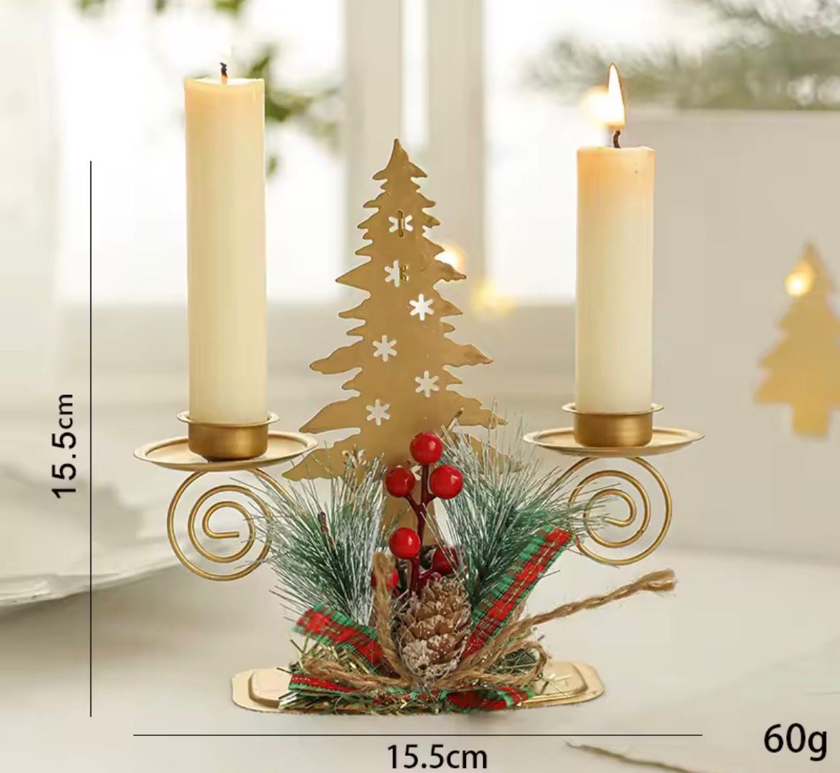 Goldene Weihnachts-Kerzenhalter 🕯️✨ – edler Look, stabil