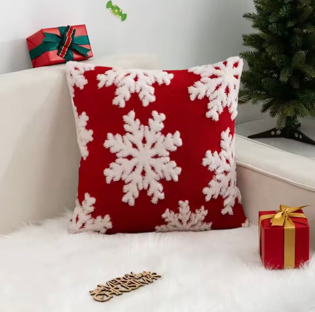 3D Plüsch-Schneeflocken Kissenbezug ❄️🛋️
