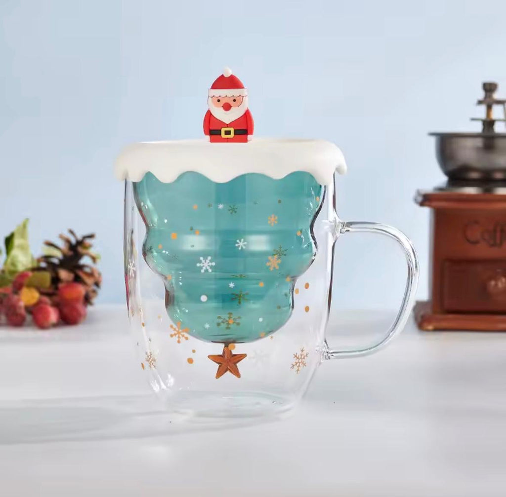 Weihnachtsbaum-Glas (doppelwandig) mit Deckel