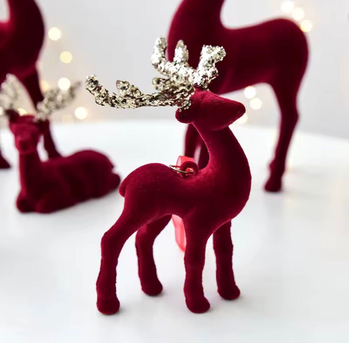 Elch- 🦌✨ – samtig beflockt, edles Weinrot