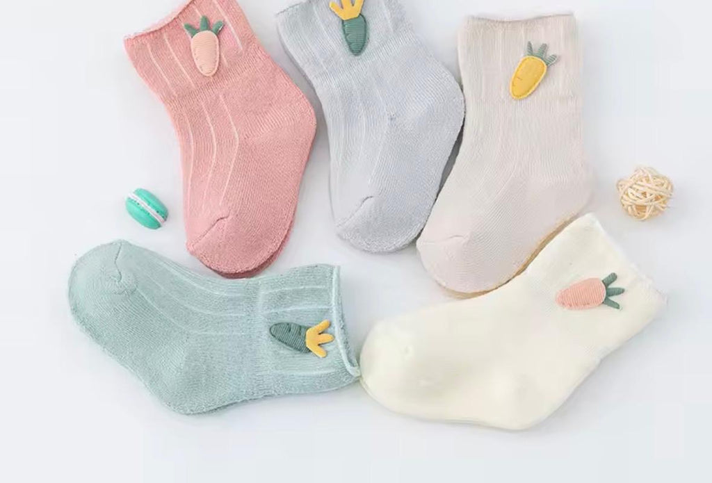 – 3 Paar warme Baby- & Kleinkind-Socken aus Baumwolle 🥕 | Extra weich & winterfest