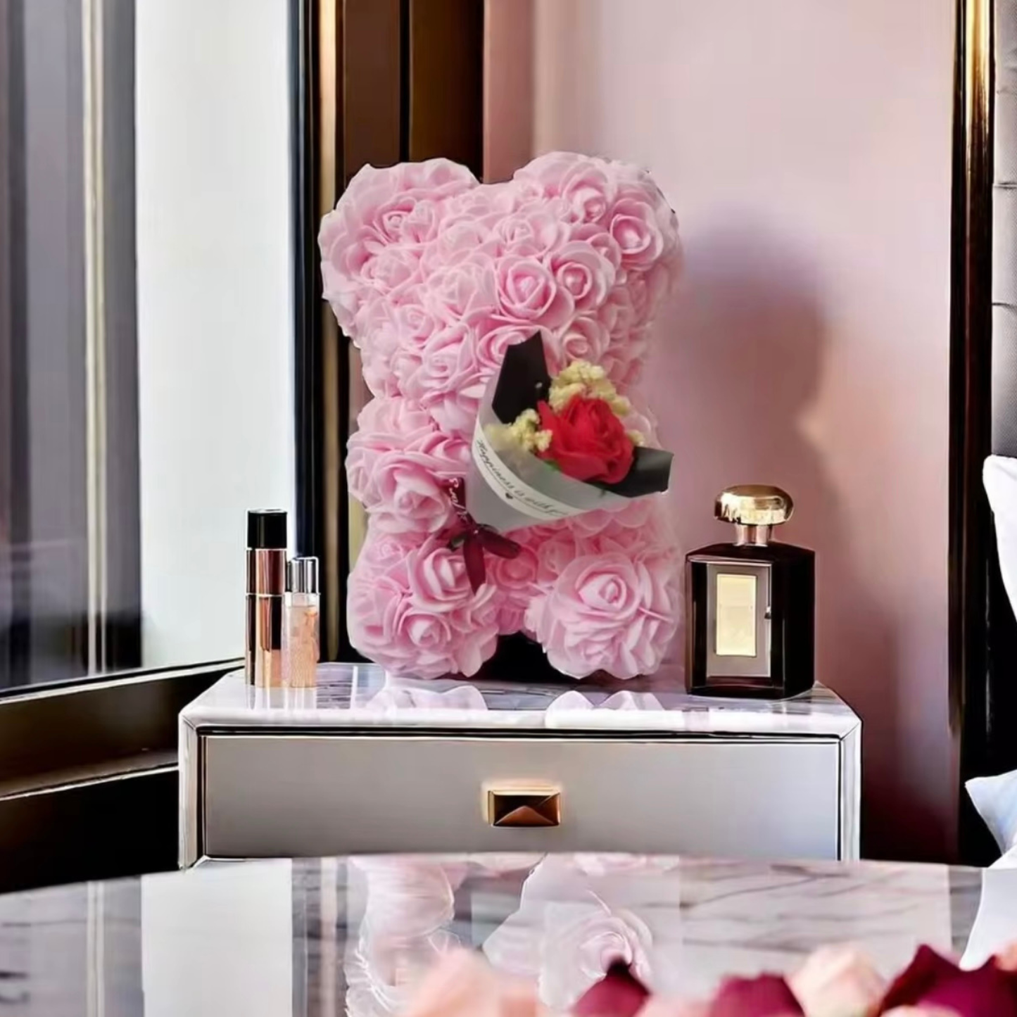 Rosen-Teddybär– Bär aus ewigen Schaumrosen