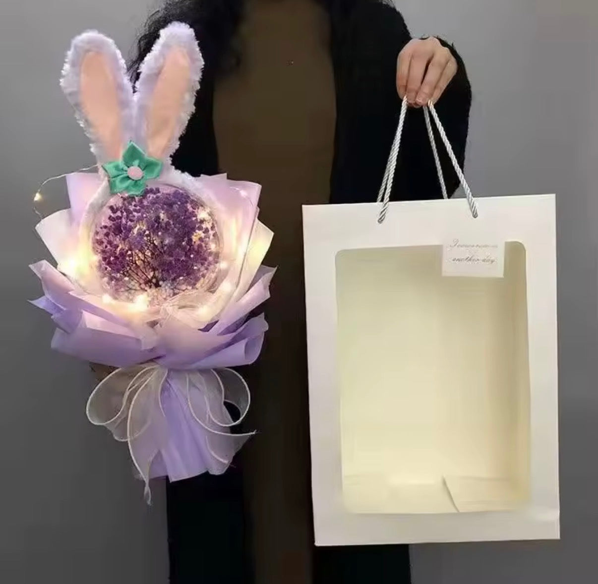 LED-Blumenstrauß „Magic Glow“ mit Comic-Ohren