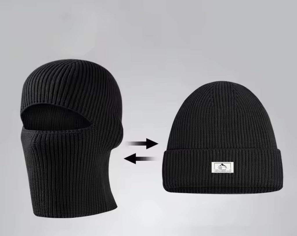 2-in-1 Maske-Beanie Herbst/Winter – Balaclava Mütze, Gesichts- & Ohrenschutz