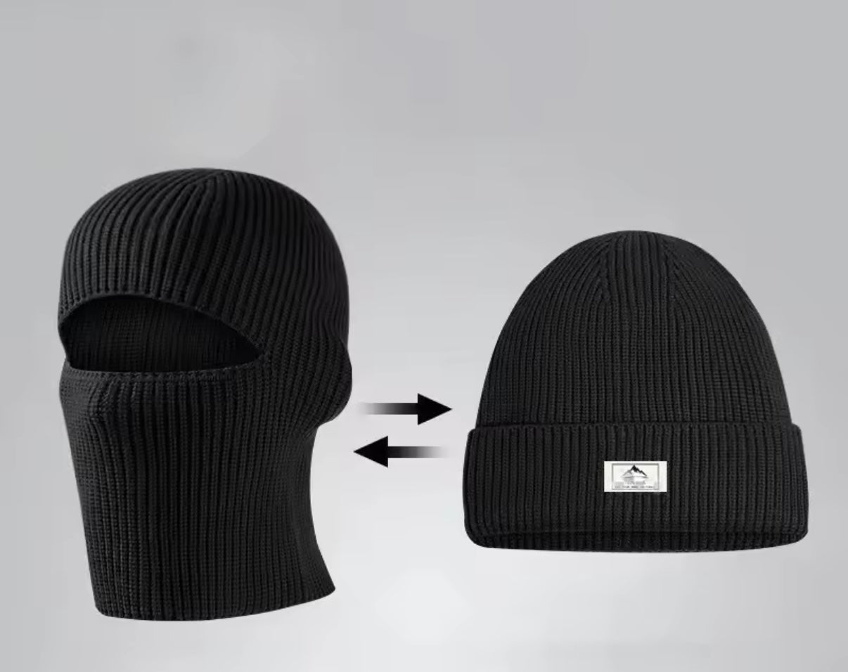 2-in-1 Maske-Beanie Herbst/Winter – Balaclava Mütze, Gesichts- & Ohrenschutz