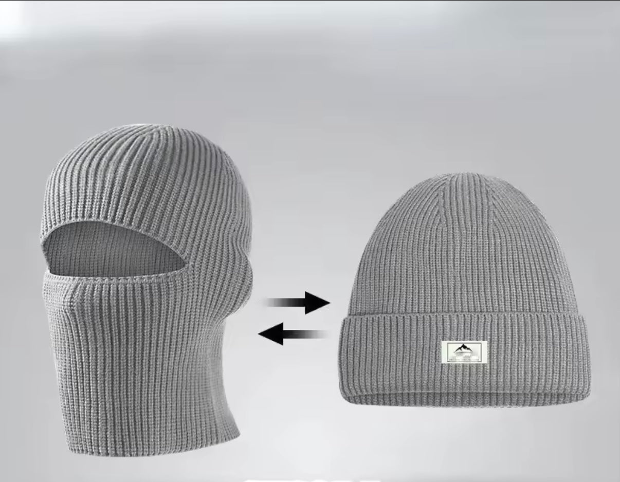 2-in-1 Maske-Beanie Herbst/Winter – Balaclava Mütze, Gesichts- & Ohrenschutz
