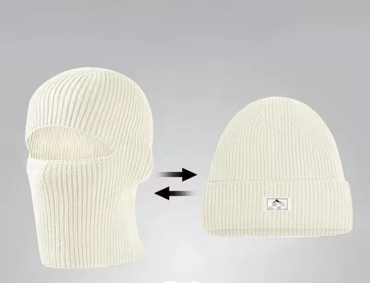 2-in-1 Maske-Beanie Herbst/Winter – Balaclava Mütze, Gesichts- & Ohrenschutz