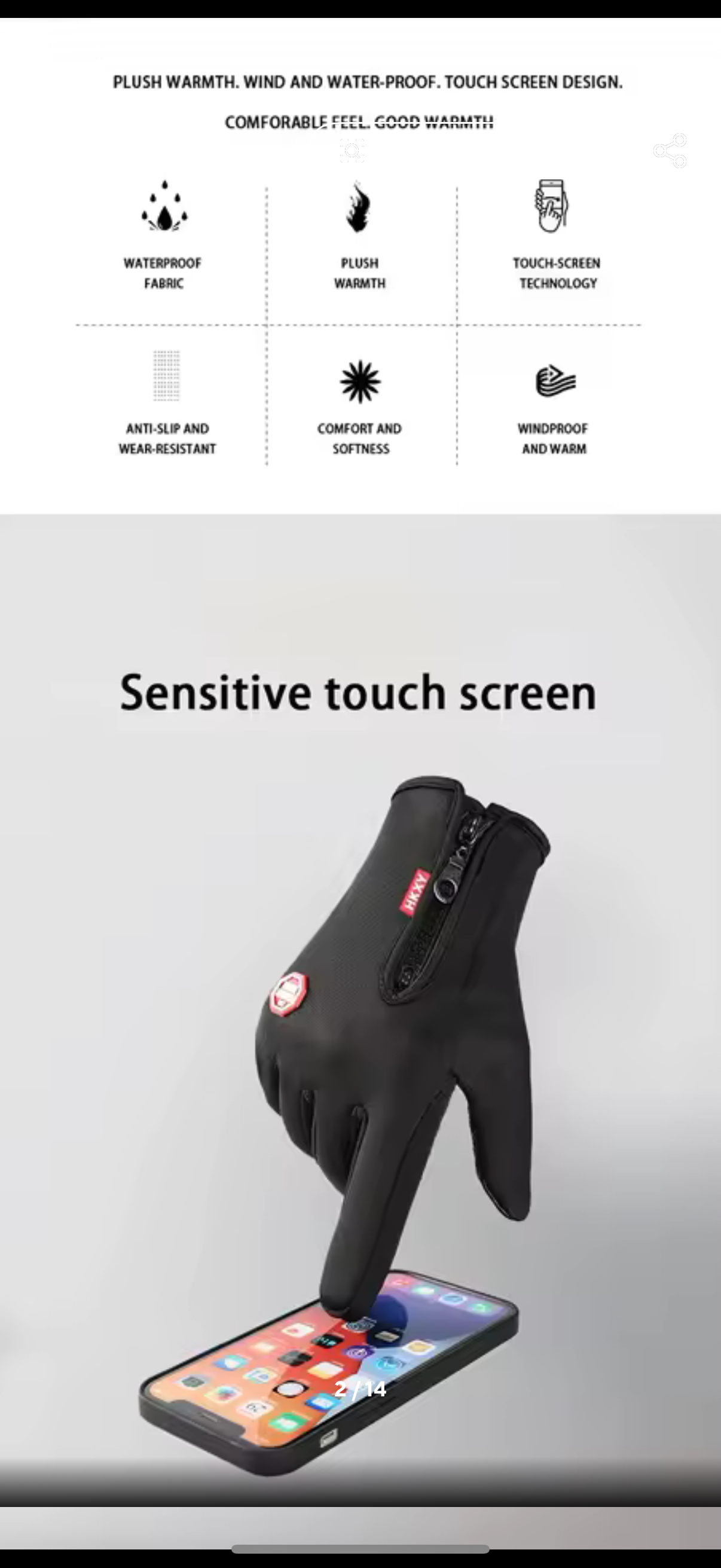 Outdoor Winter Handschuhe – Touchscreen & Wasserdicht für Sport, Fahrrad & Ski