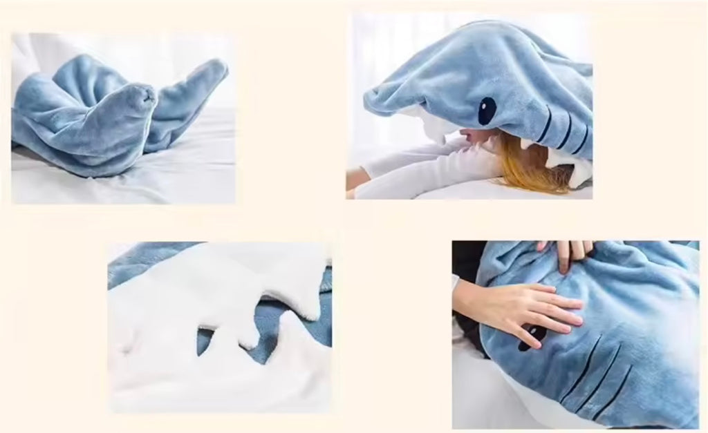 Cozy Shark Hoodie-Decke 🦈