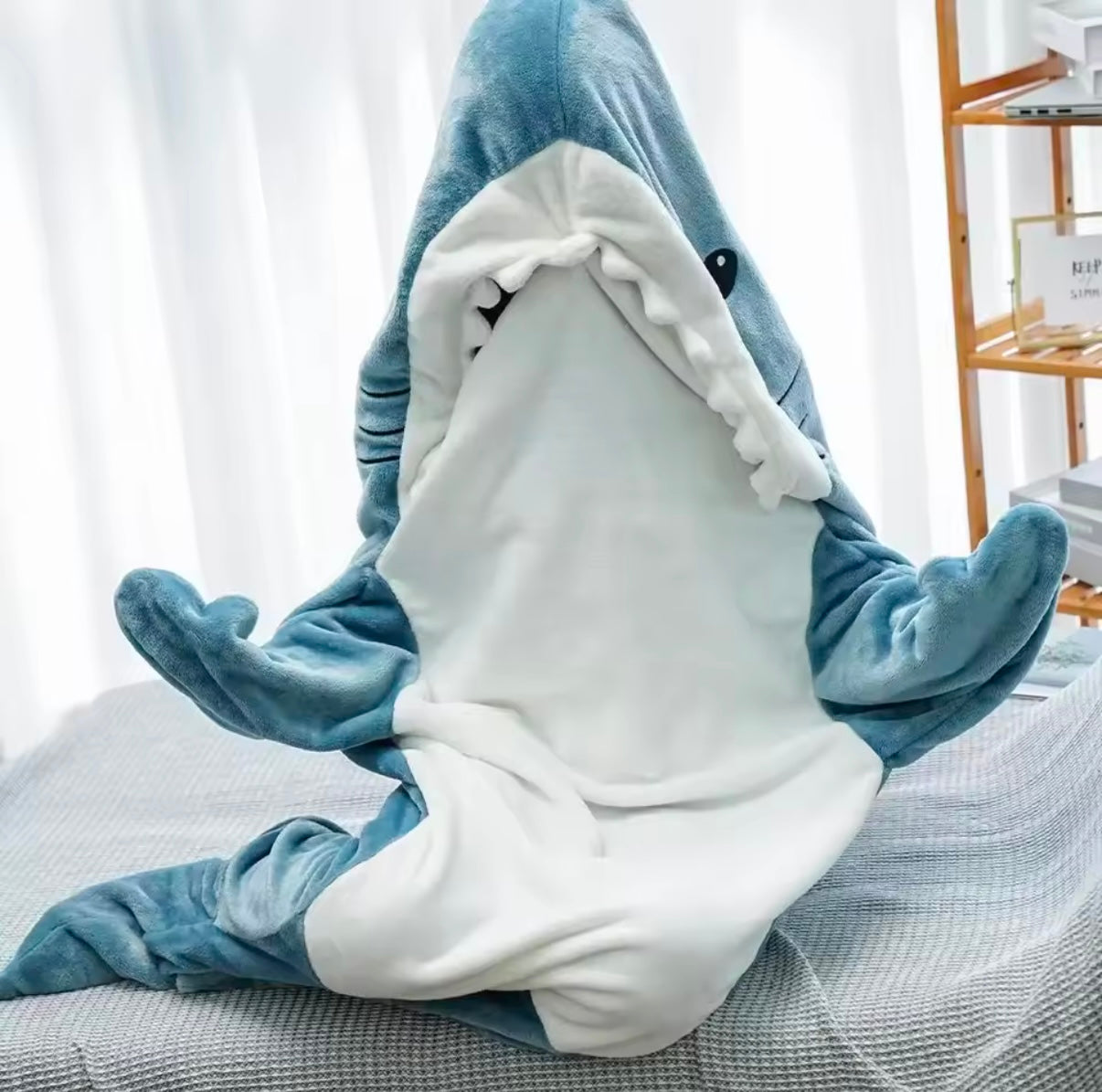 Cozy Shark Hoodie-Decke 🦈