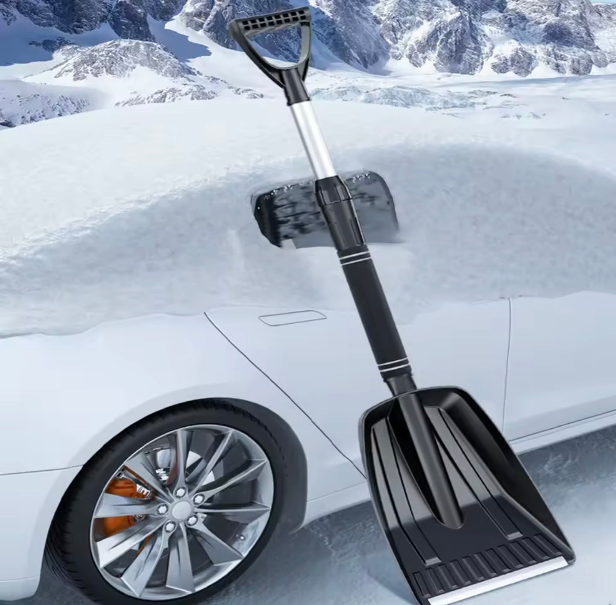 XL Schneeschaufel – tragbar, modular & aus Aluminium, ideal für Auto & Garten ❄️