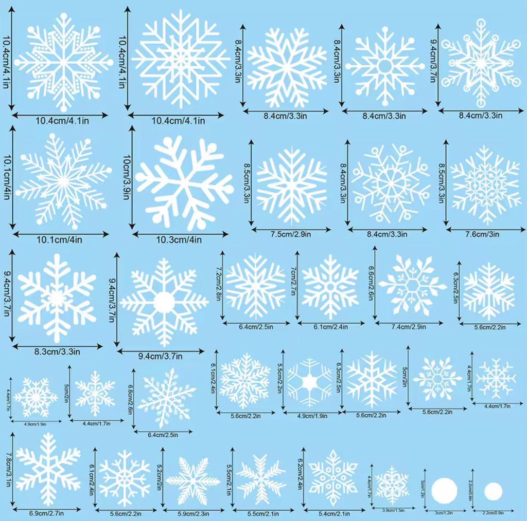 Schneeflocken Fenstersticker ❄️ – 30s Winter-Vibe, rückstandsfrei