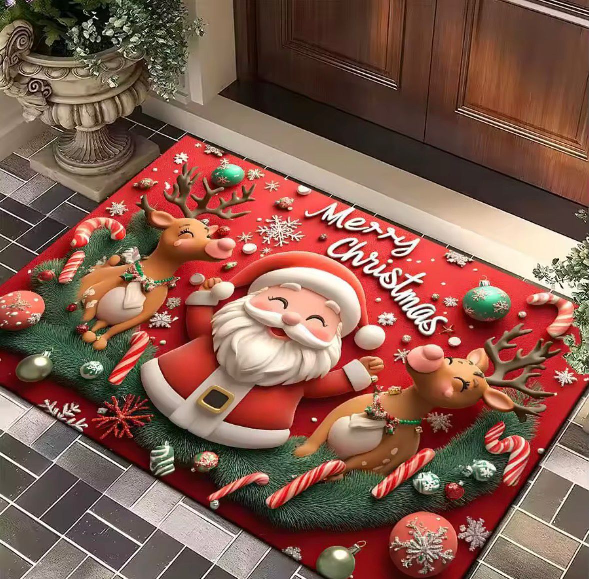 Weihnachts-Türmatte – rutschfest & abwischba