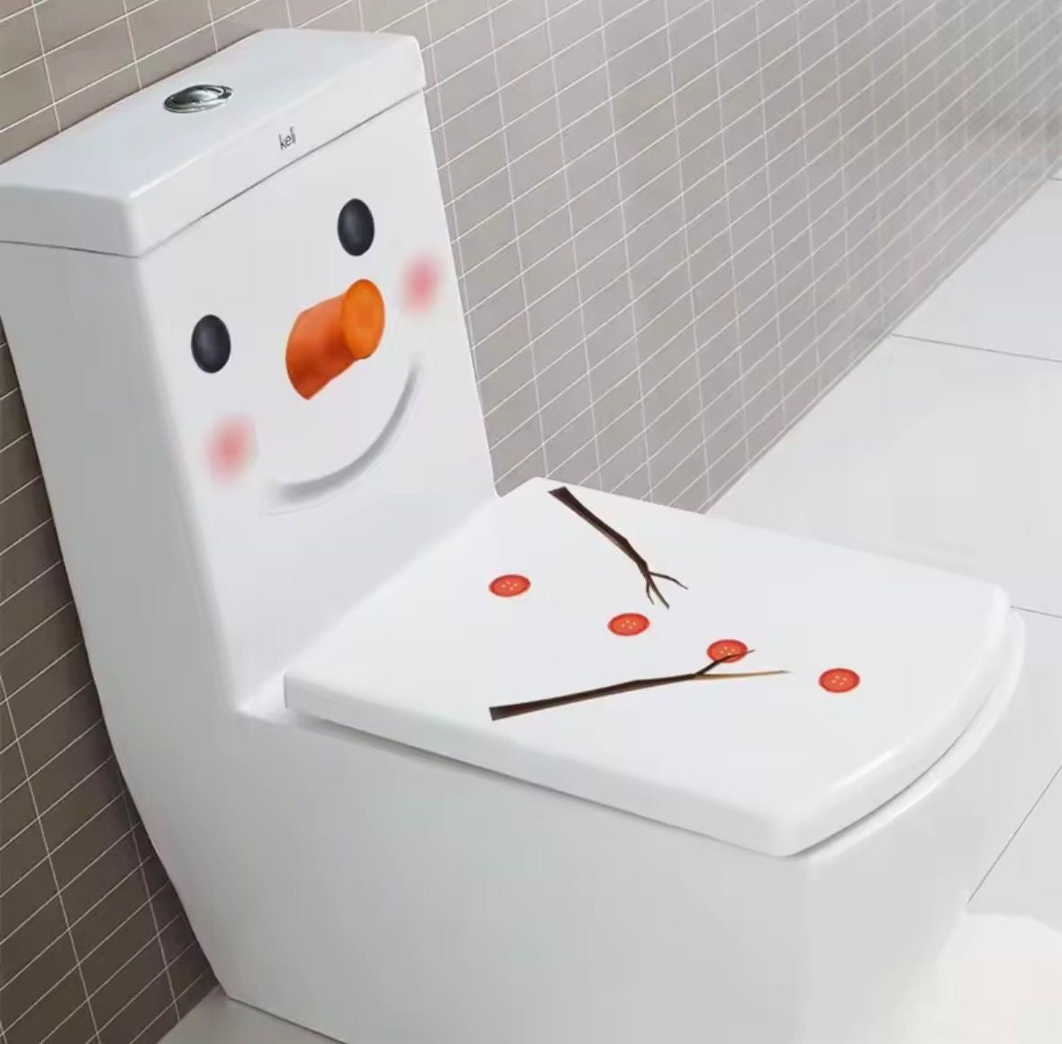 Schneemann WC-Deko ⛄ – schnell drauf, leicht ab