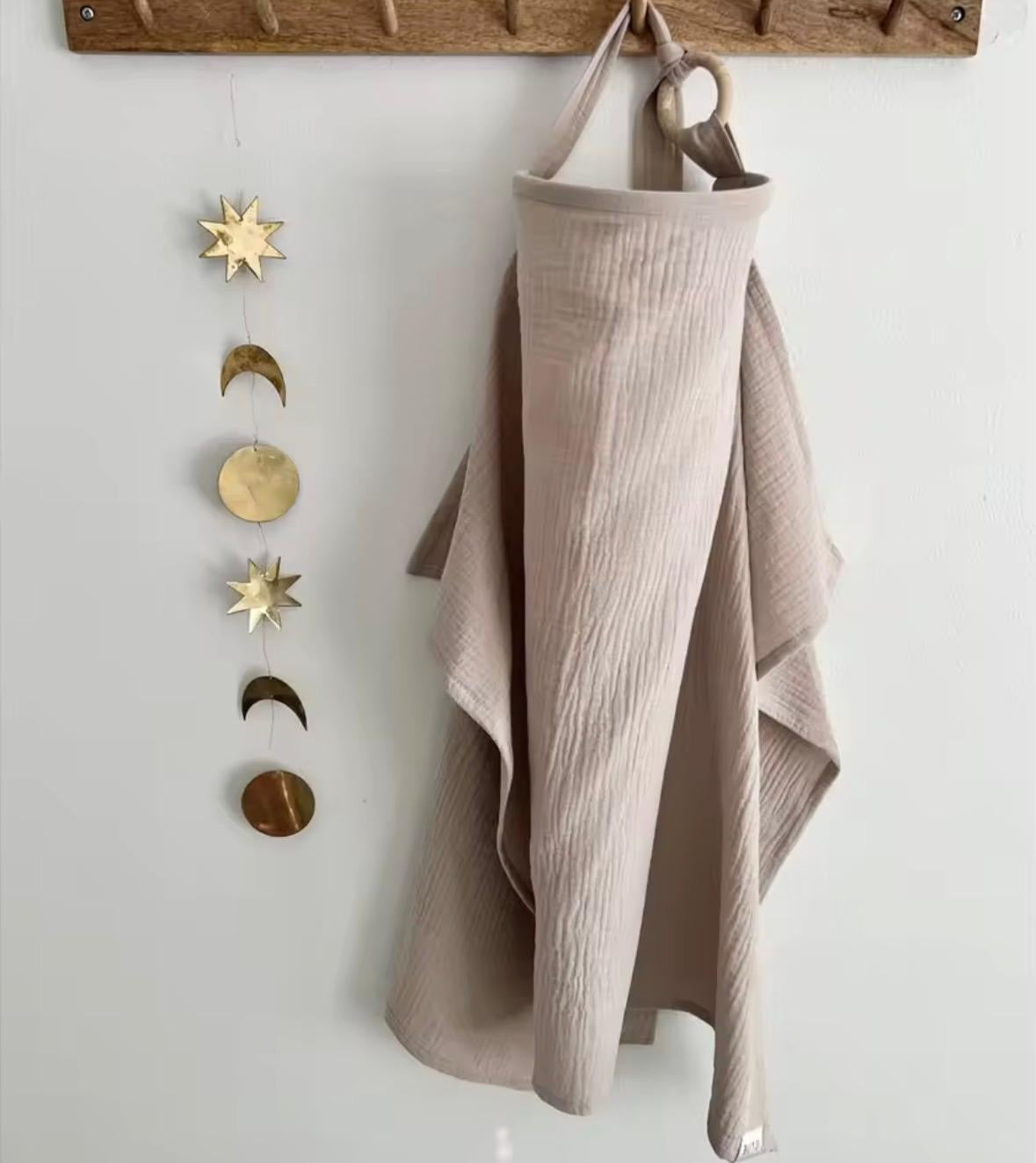 – Atmungsaktive Stilldecke aus Baumwoll-Musselin | 3-in-1 Stilltuch, Sonnenschutz & Babydecke