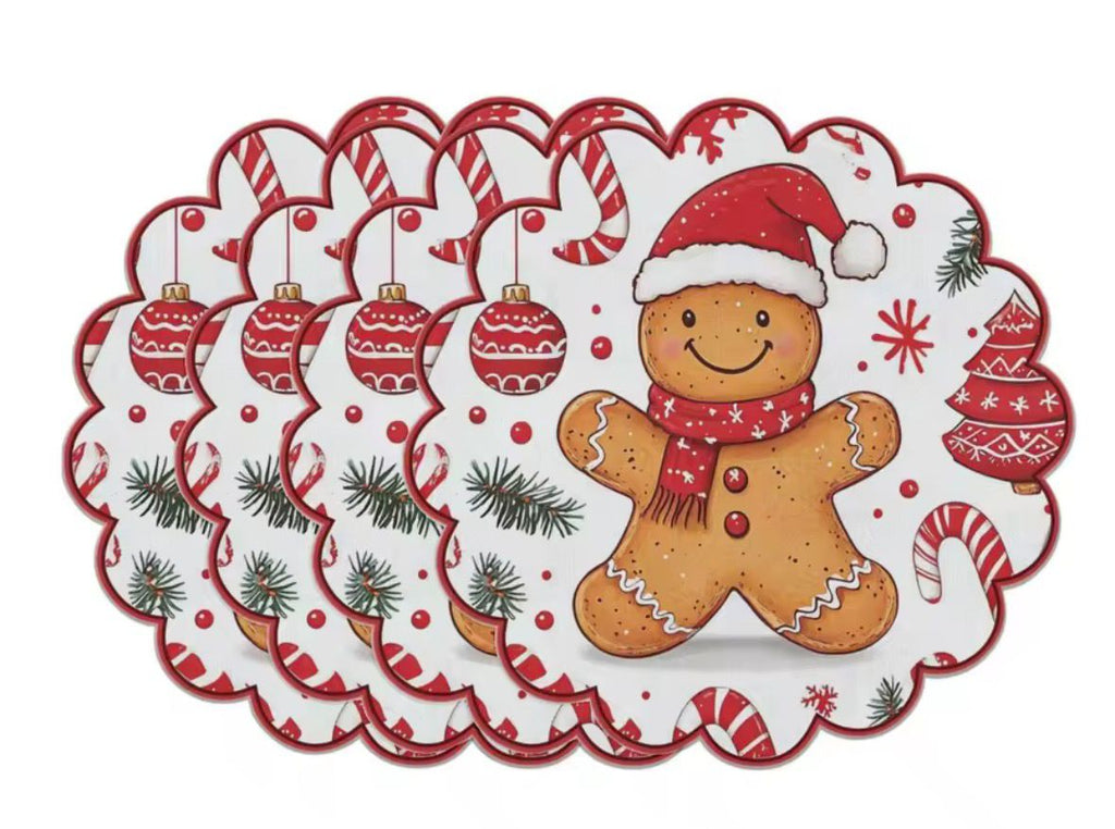 🎄 Weihnachts-Tischsets (4er-Set) – rutschfest & hitzebeständig