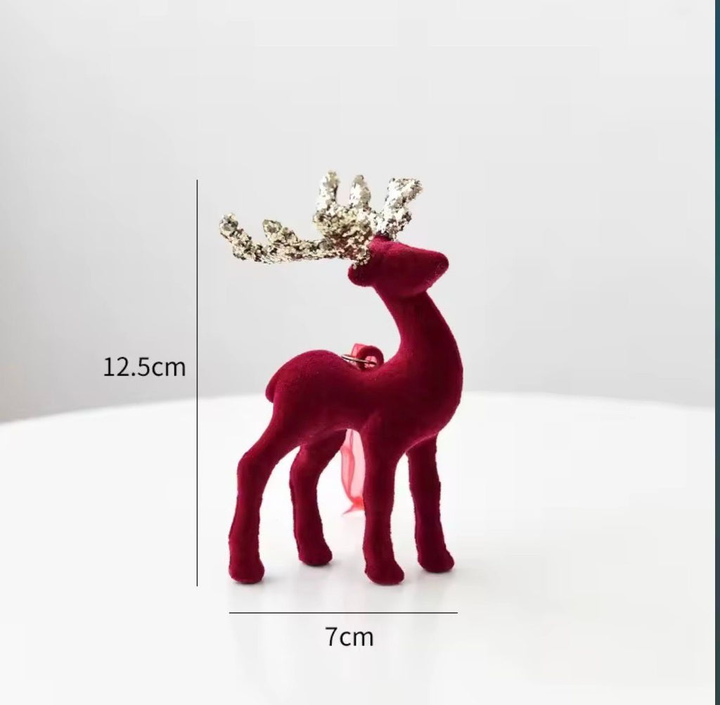 Elch- 🦌✨ – samtig beflockt, edles Weinrot