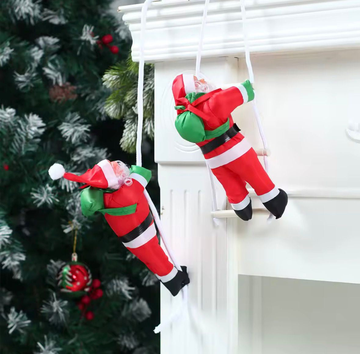 Kletternder Weihnachtsmann 🎅🪜 – Hingucker für Baum & Kamin