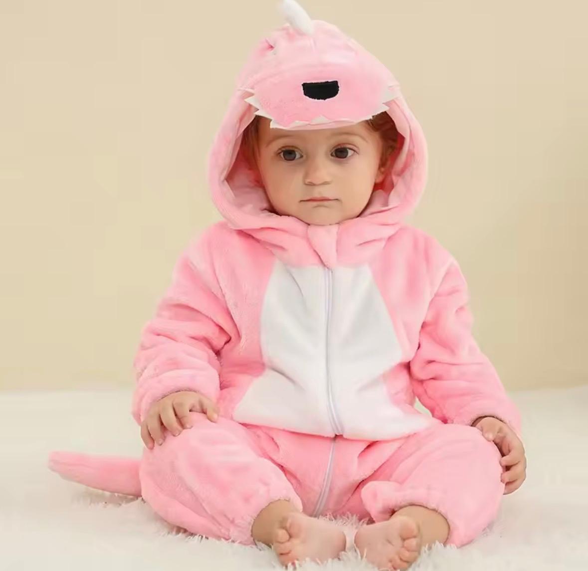 Kuscheliger Plüsch-Overall für Babys & Kleinkinder: warm gefüttert, kapuze mit Ohren